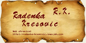 Radenka Kresović vizit kartica